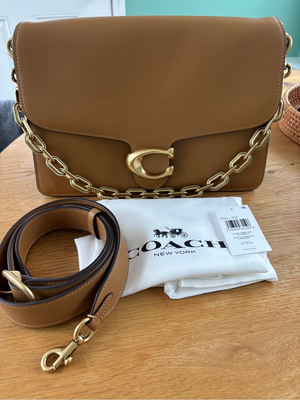 Coach Chain Tabby 30 in Honey brown